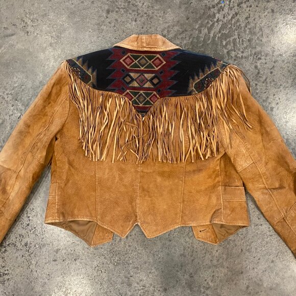 Pioneer Wear Vintage Leather Western Jacket With Fringe - Picture 3 of 11